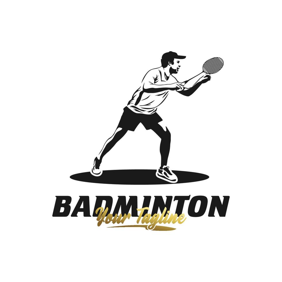 modern leidenschaftlich Badminton Spieler im Aktion Logo vektor