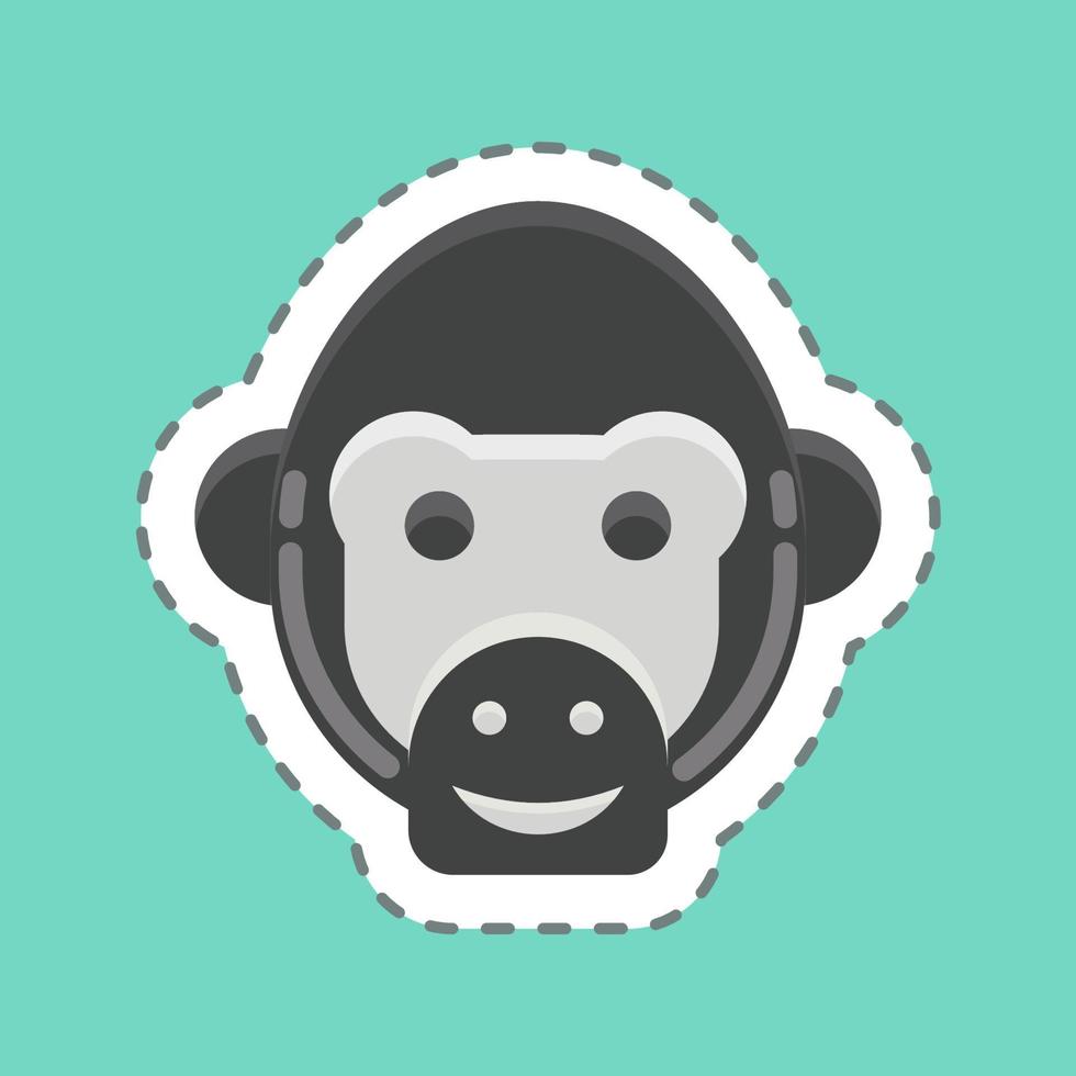 Symbol Schimpanse. verbunden zu Tier Kopf Symbol. einfach Design editierbar. einfach Illustration vektor
