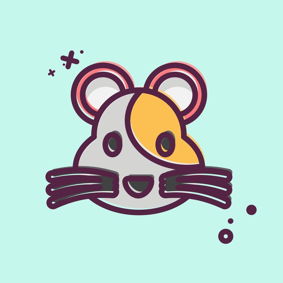 ikon hamster. relaterad till djur- huvud symbol. enkel design redigerbar. enkel illustration vektor