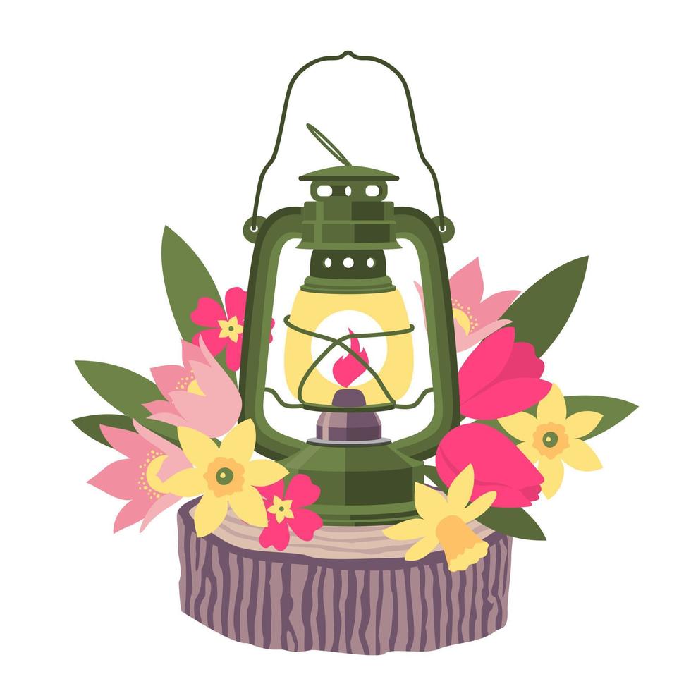 Frühling Öl Lampe Blumen vektor