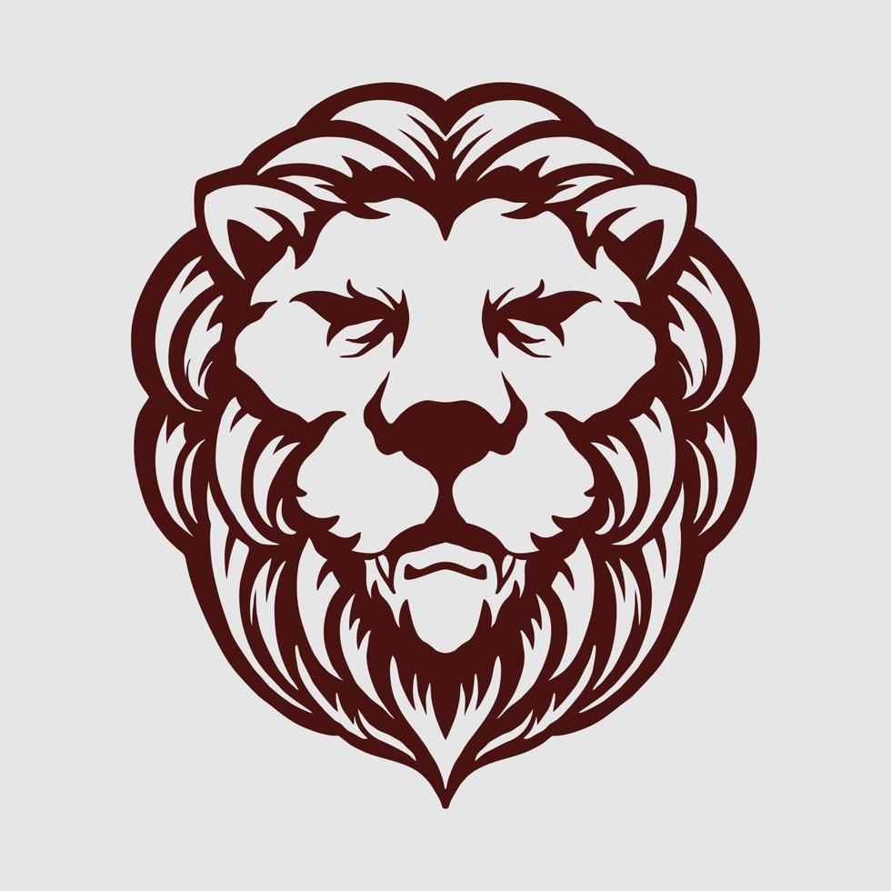 vintage huvud lejon maskot logotyp vektor