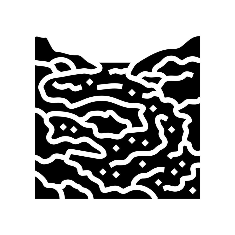 Magma Lava Vulkan Glyphe Symbol Vektor Illustration