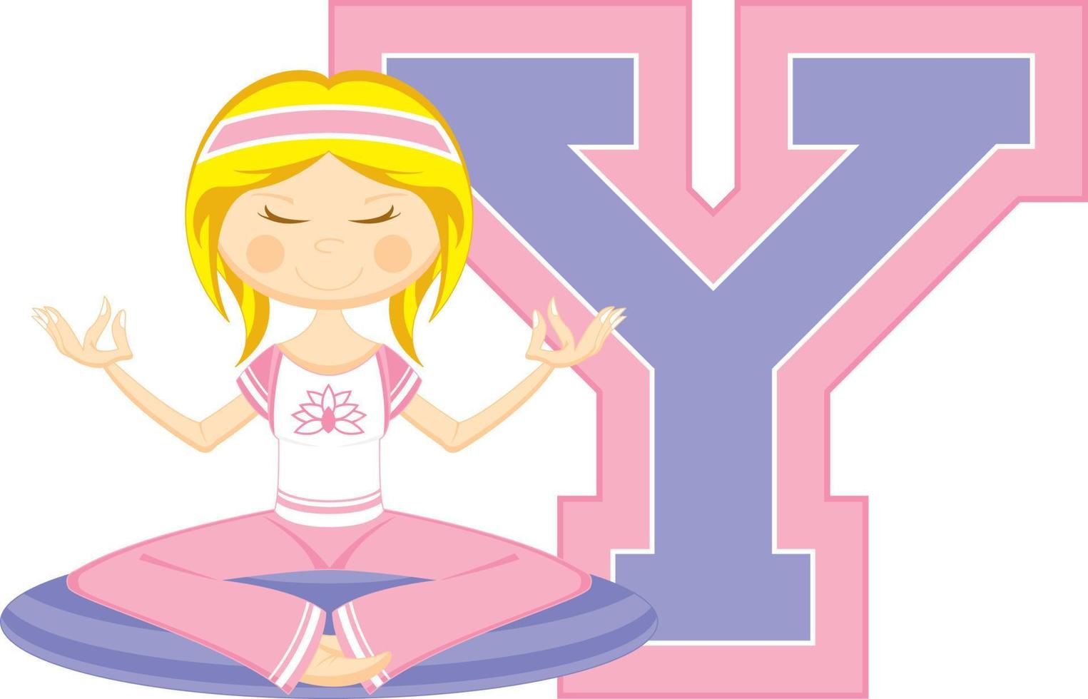 y ist zum Yoga Alphabet Lernen Illustration vektor