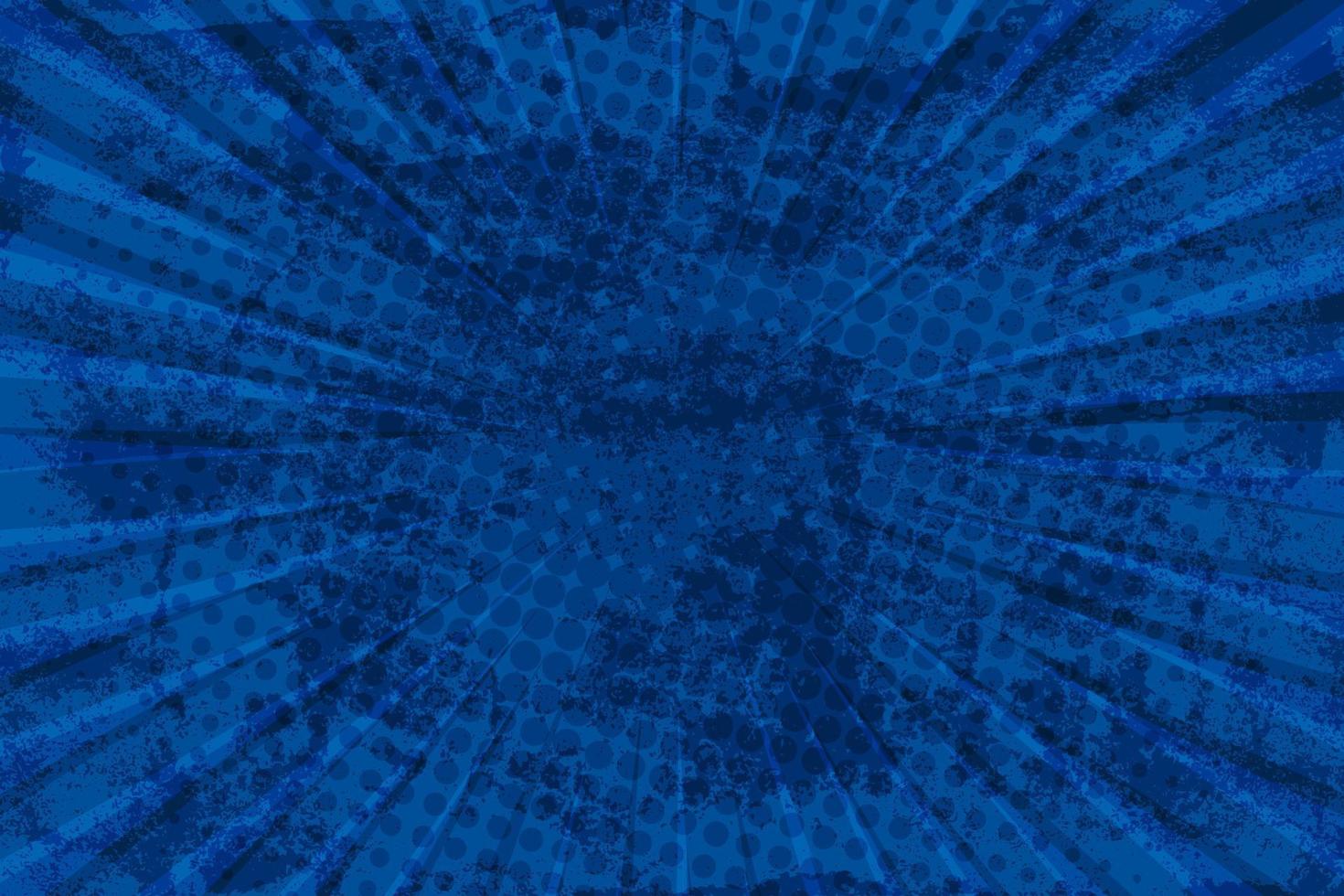blå pop- konst komisk bakgrund med grunge textur, vektor illustration