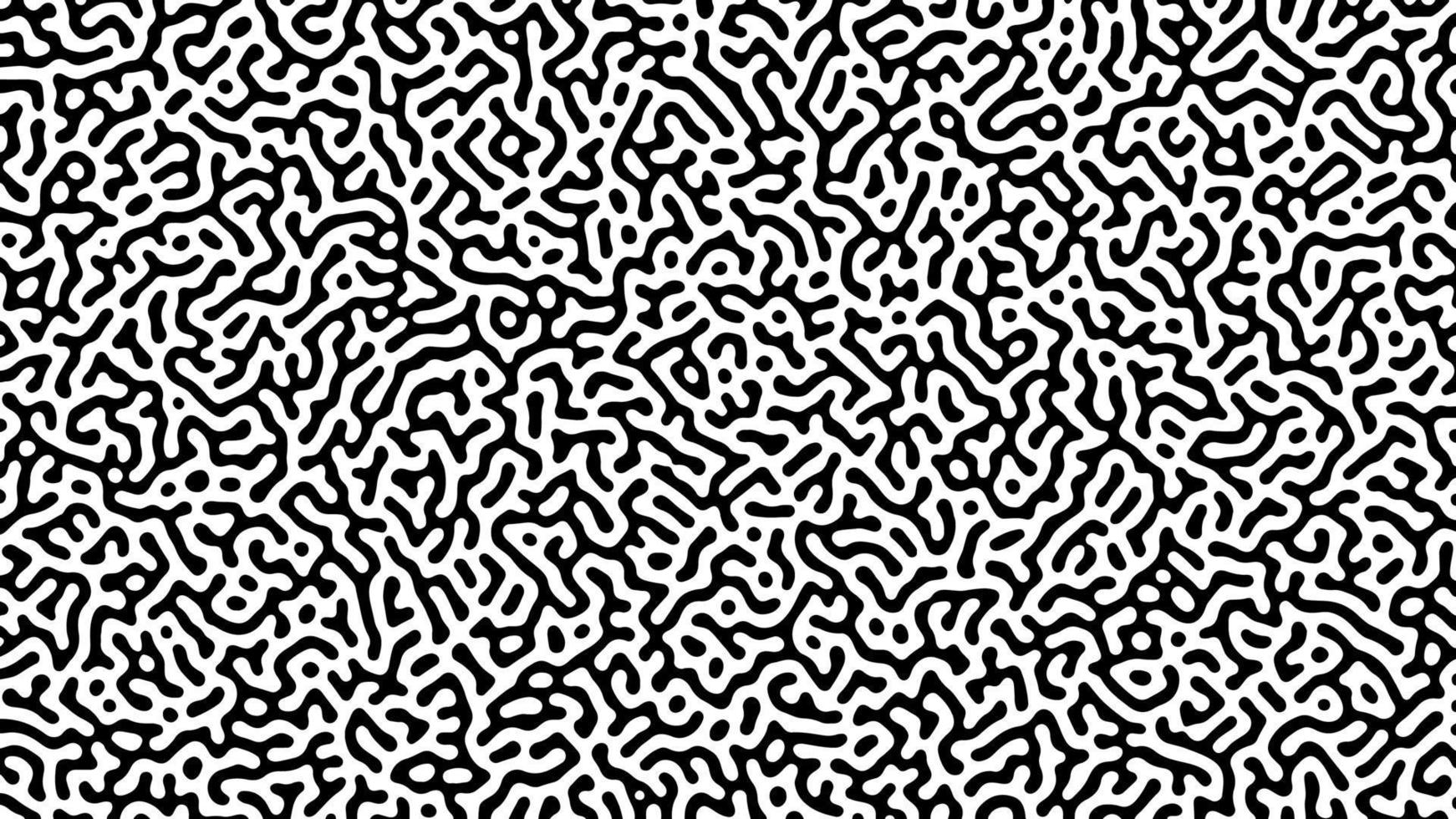 einfarbig turing Reaktion Hintergrund. abstrakt Diffusion Muster mit chaotisch Formen. Vektor Illustration.