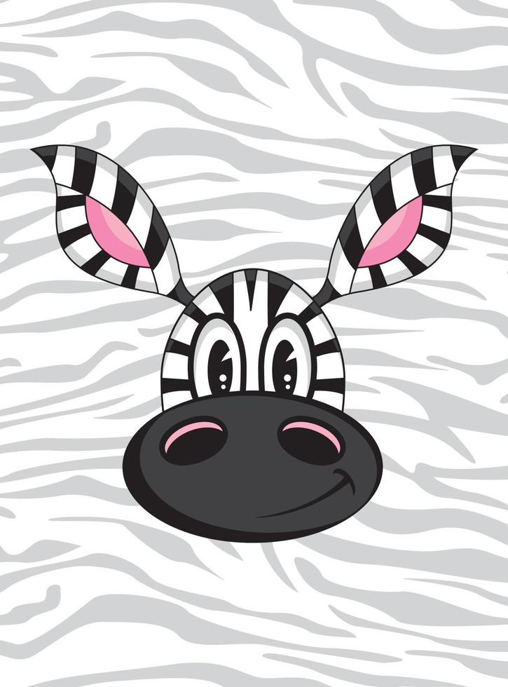 süß Karikatur bezaubernd Zebra Illustration vektor