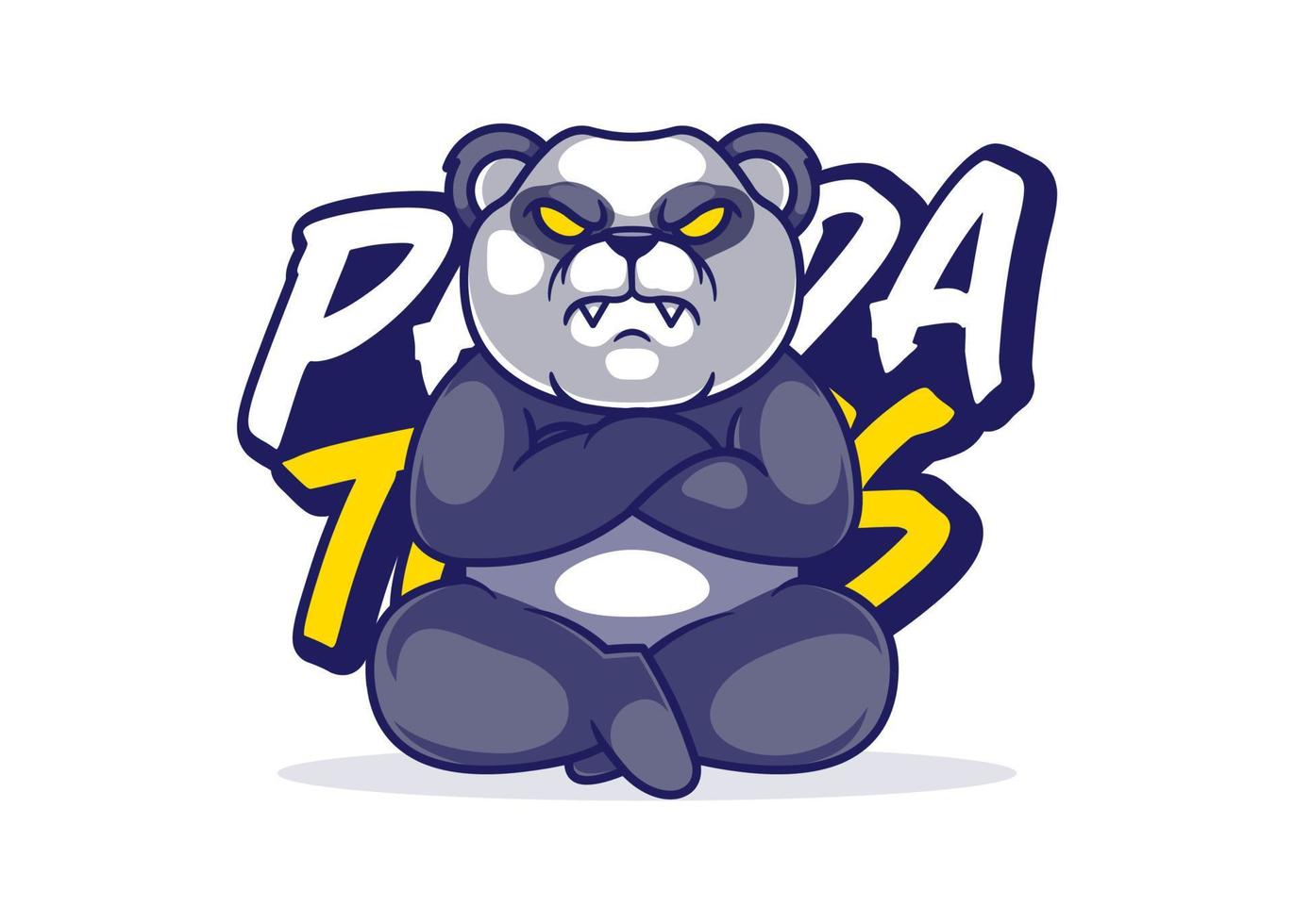 Panda Charakter Symbol Vektor Illustration, eben Karikatur Stil.