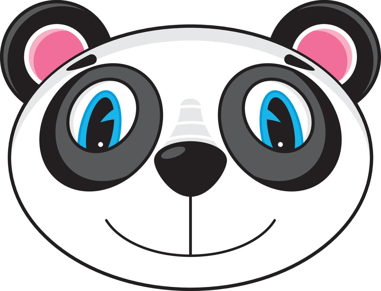 söt tecknad serie panda Björn ansikte vektor