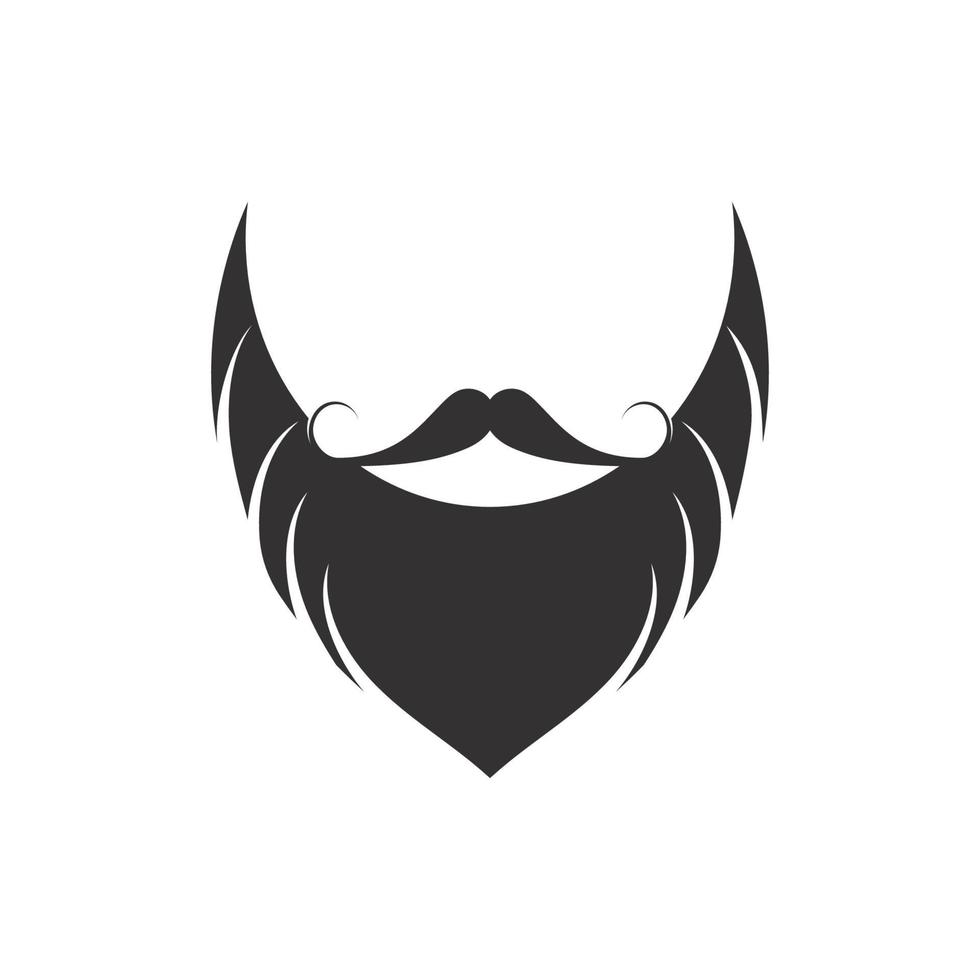 skägg ikon logotyp och mustasch vektor