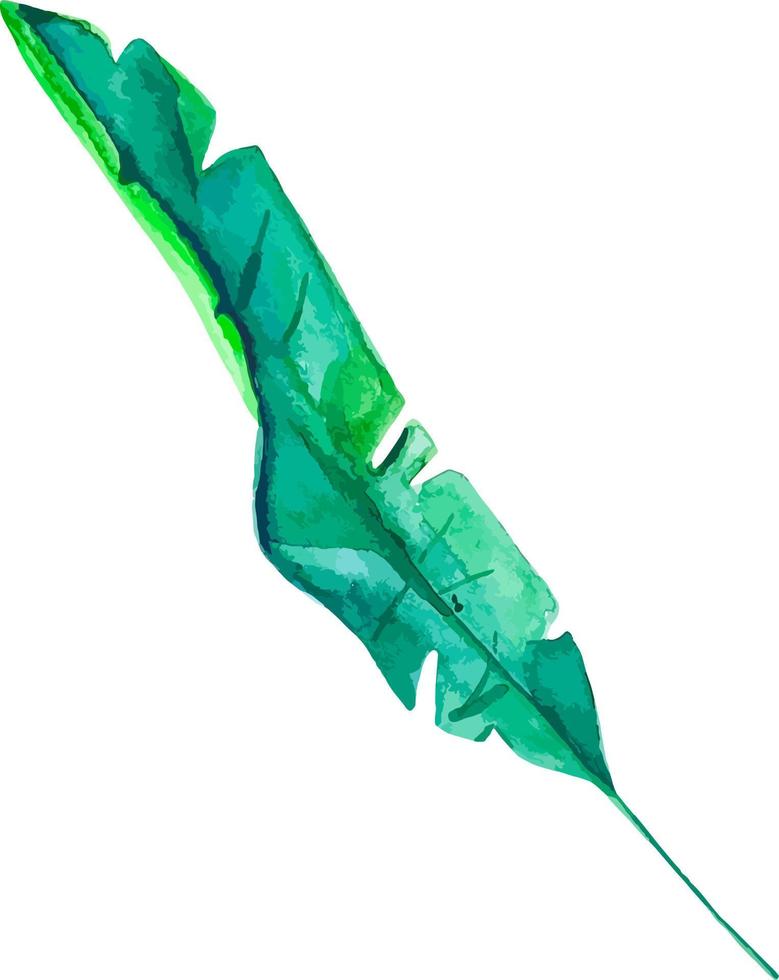 grön handflatan blad vattenfärg ClipArt isolerat vektor