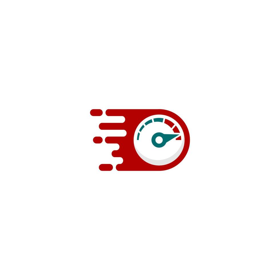 Färg motiv hastighetsmätare logotyp på en vit bakgrund och lågor vektor