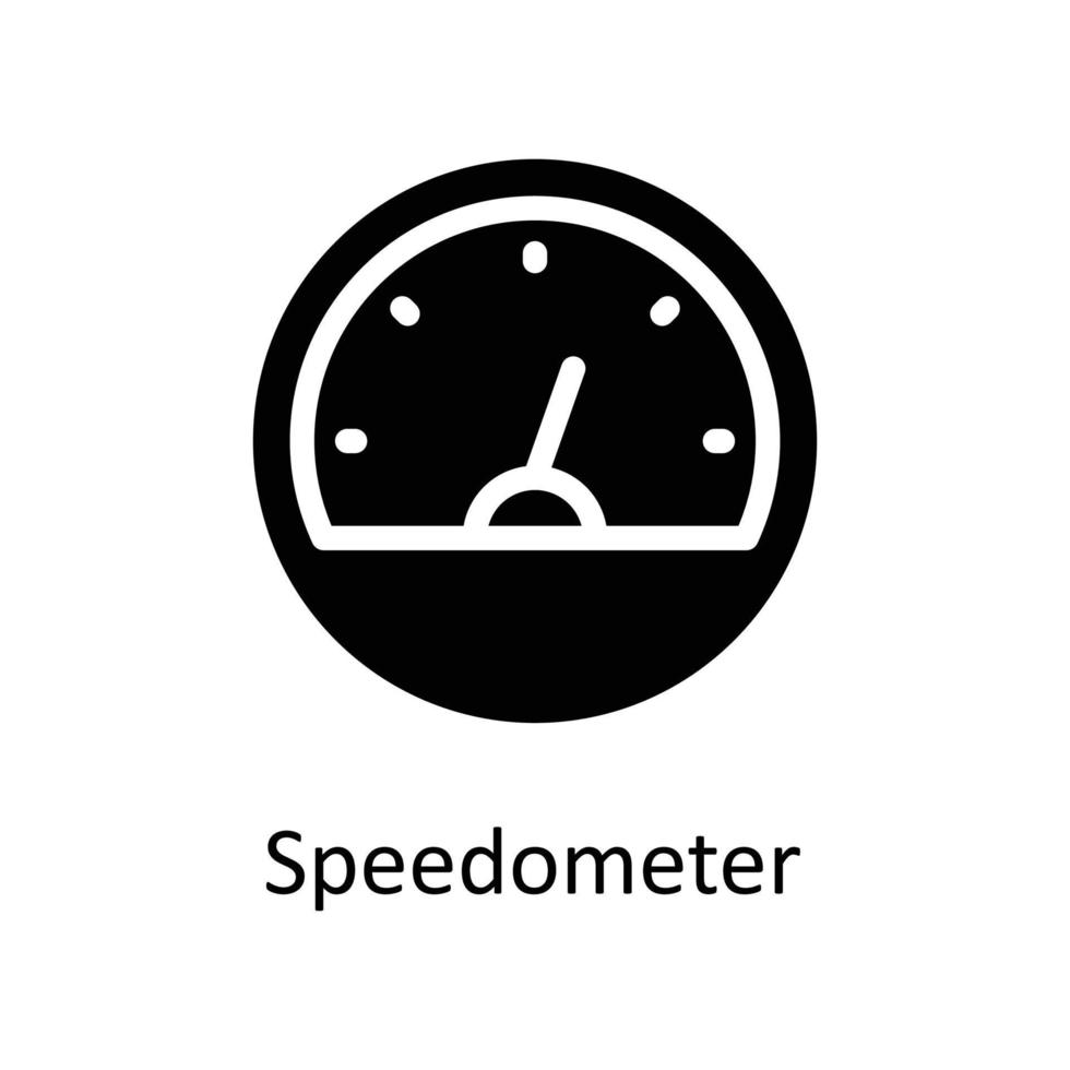 Tachometer Vektor solide Symbole. einfach Lager Illustration Lager
