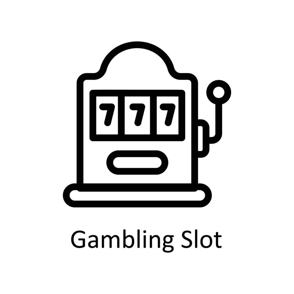 Glücksspiel Slot Vektor Gliederung Symbole. einfach Lager Illustration Lager