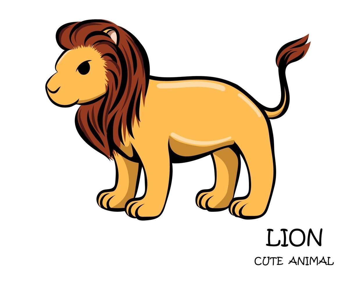 färgvektor av söt lejon eps 10. vektor