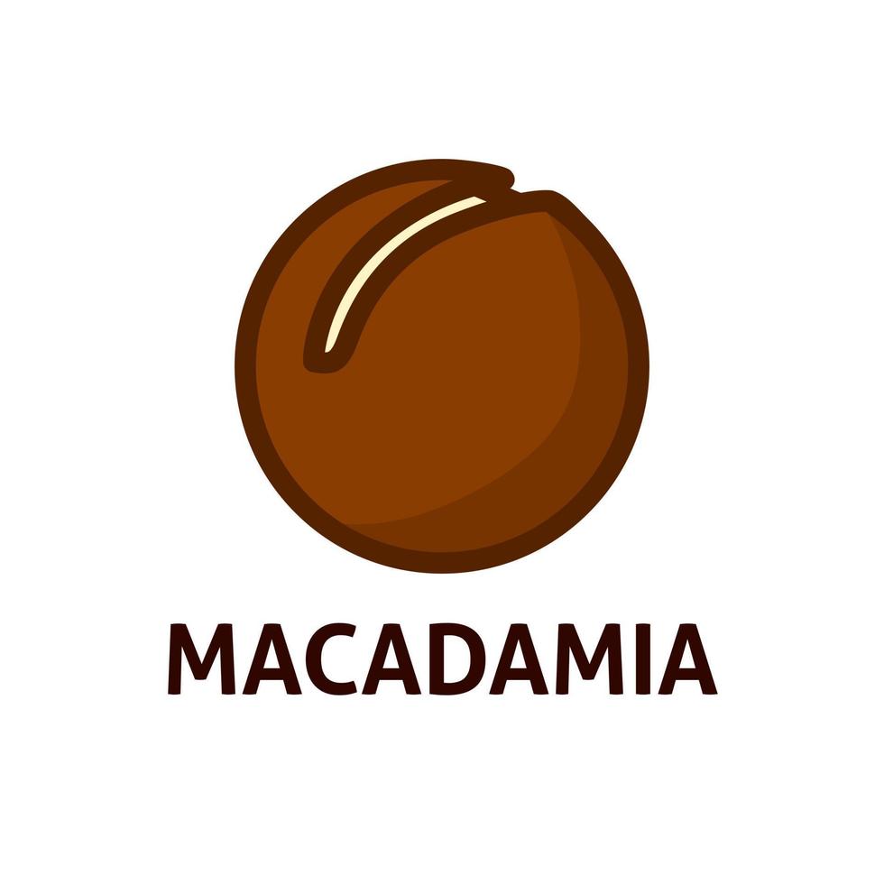 Macadamia Farbe Symbol. gesund Protein Lebensmittel. organisch Nuss gor Diät oder Öl Zutat. vektor