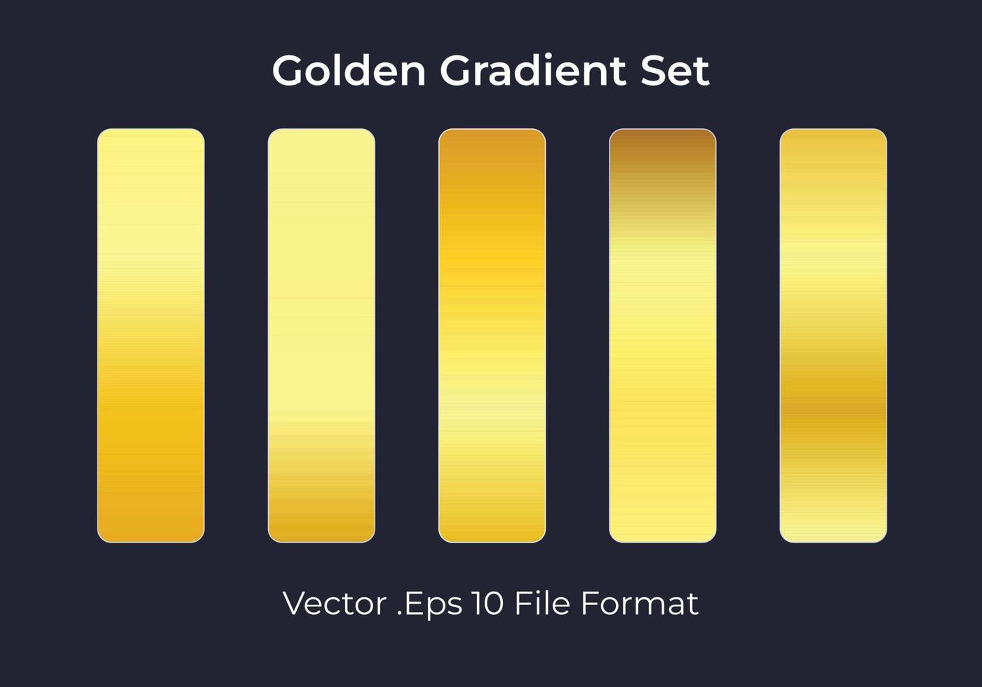 gyllene lutning uppsättning färger, 5 annorlunda guld lutning för din konst, vektor eps fil