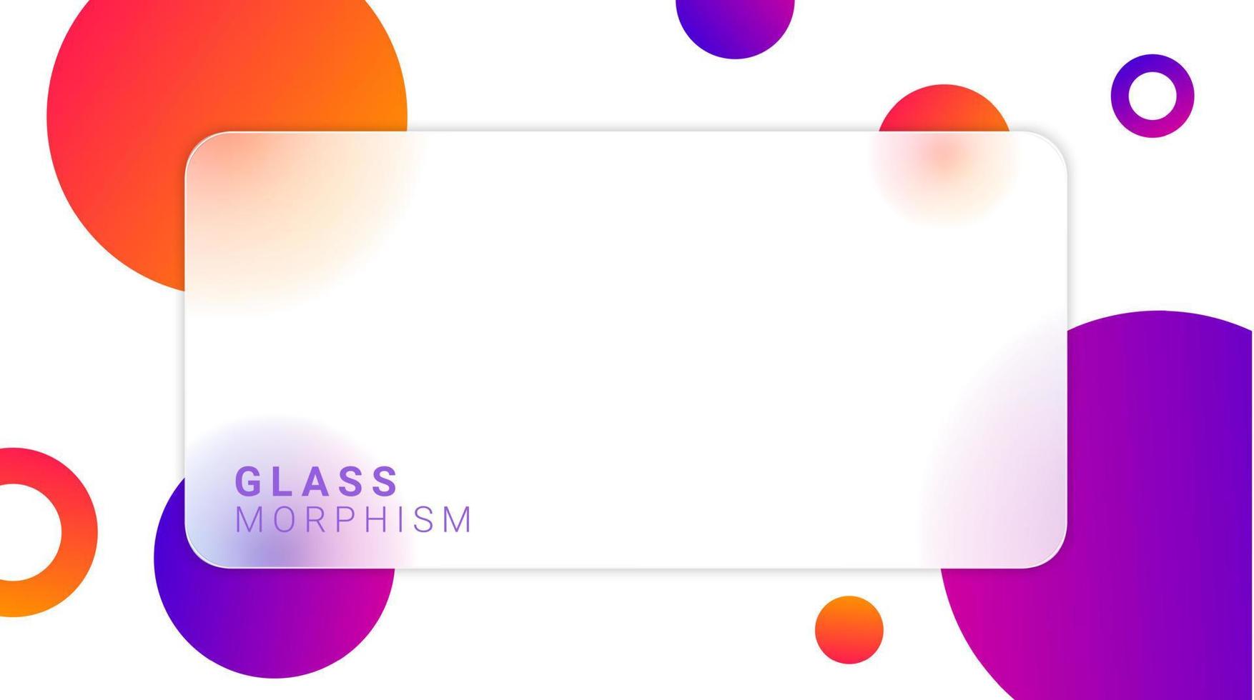 abstrakt geometrisch Gradient Hintergrund mit Glasmorphismus Stil. transparent gefrostet Glas Design auf Weiß Hintergrund. Vektor Banner Vorlage