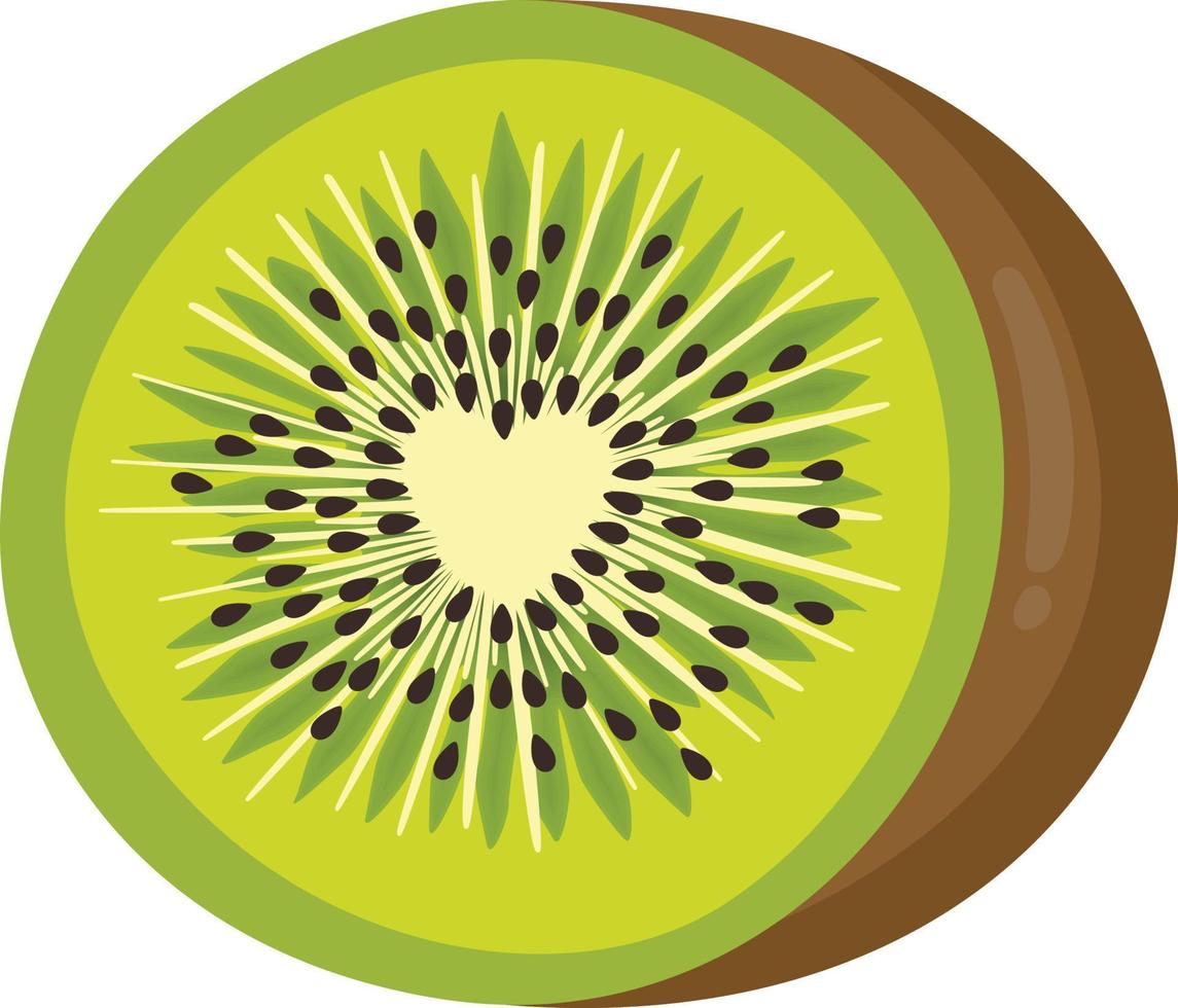 färsk kiwi skiva med hjärta i de Centrum vektor