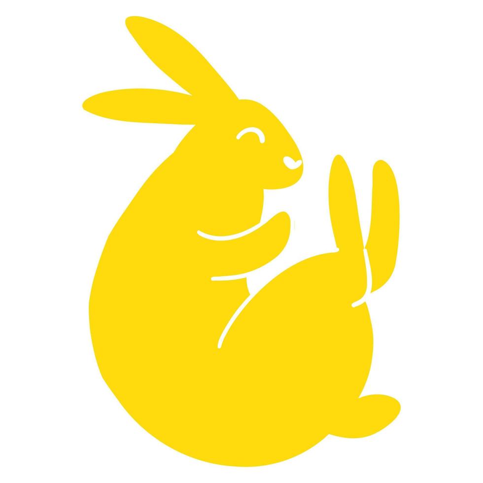 minimalistisch Ostern Hase. Vektor Illustration von Hase Silhouette, Bauernhof Tier zum Karte, drucken, Poster, Netz Design