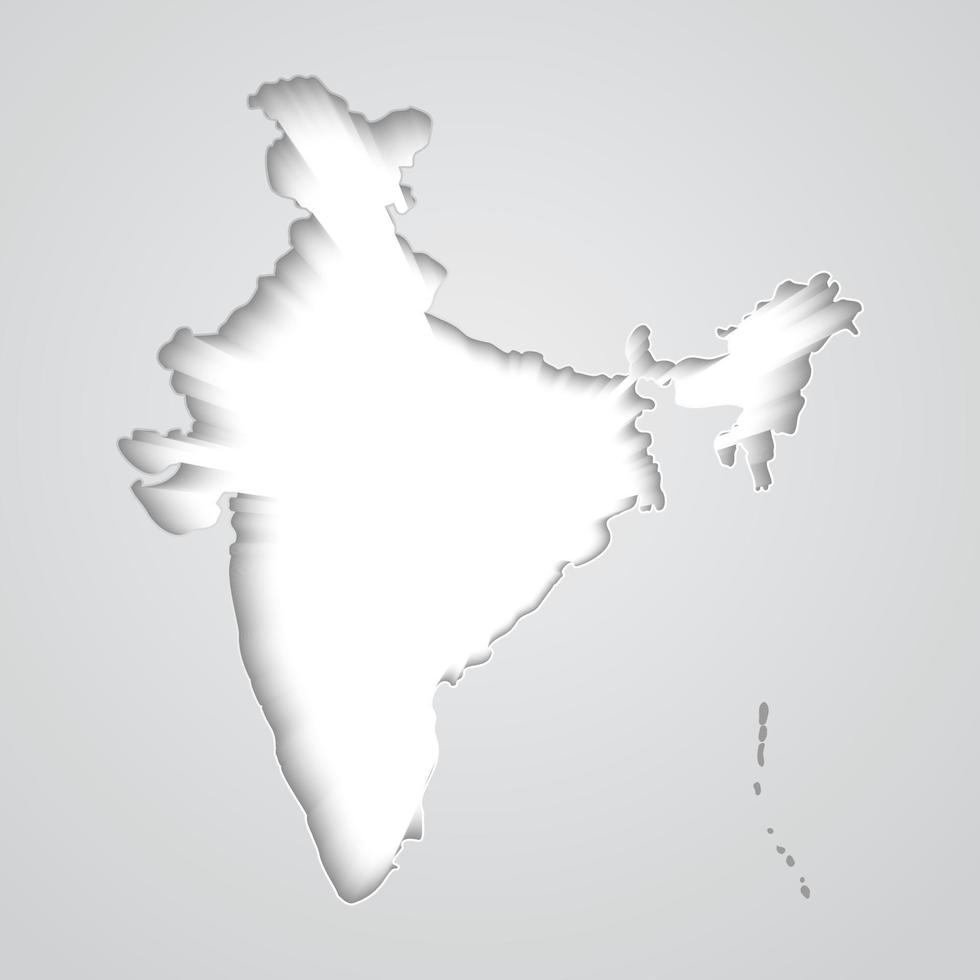 Indien Karta grå skugga Skära ut vektor illustration