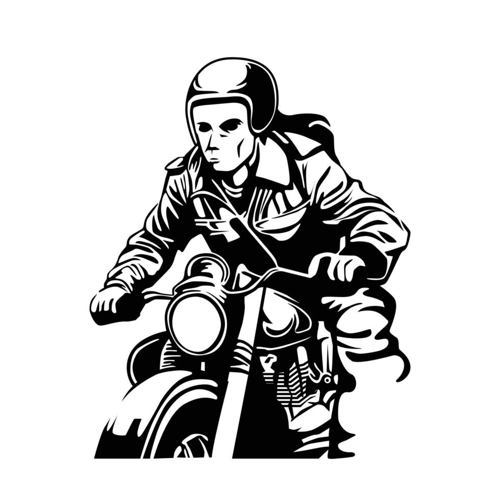 tunnbindare motorcykel ryttare vektor illustration design