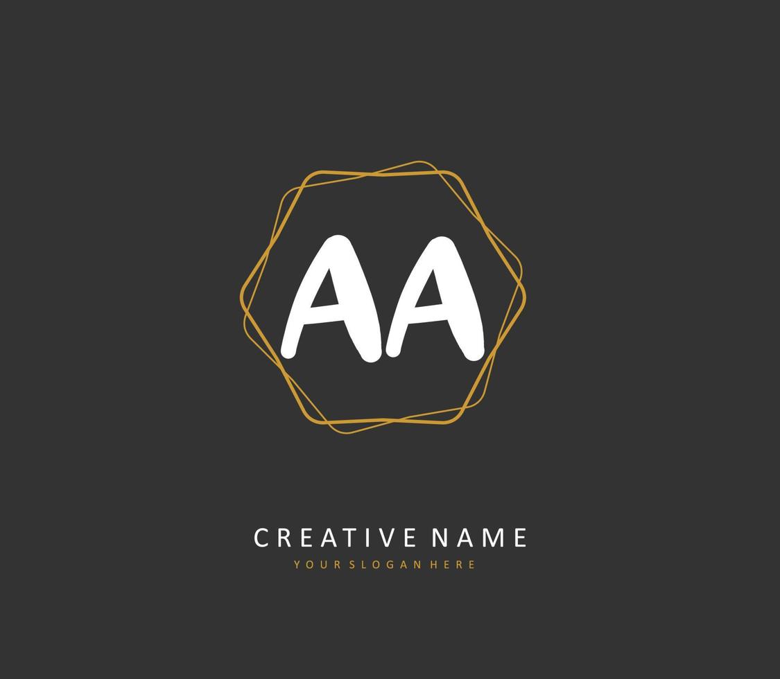 aa Initiale Brief Handschrift und Unterschrift Logo. ein Konzept Handschrift Initiale Logo mit Vorlage Element. vektor