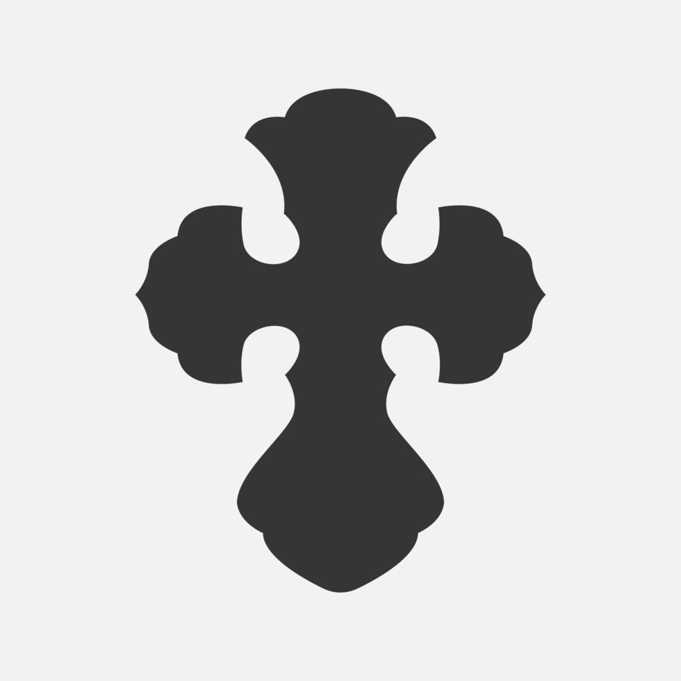Kruzifix Kreuz Silhouette Symbol. Christian oder katholisch Symbol von Kirche. Jesus Christus, heilig Ostern Urlaub. Vektor Illustration