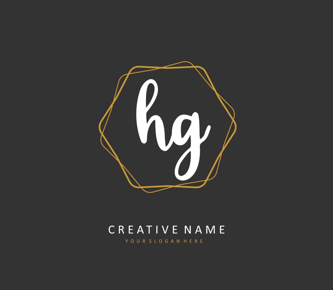 hg Initiale Brief Handschrift und Unterschrift Logo. ein Konzept Handschrift Initiale Logo mit Vorlage Element. vektor