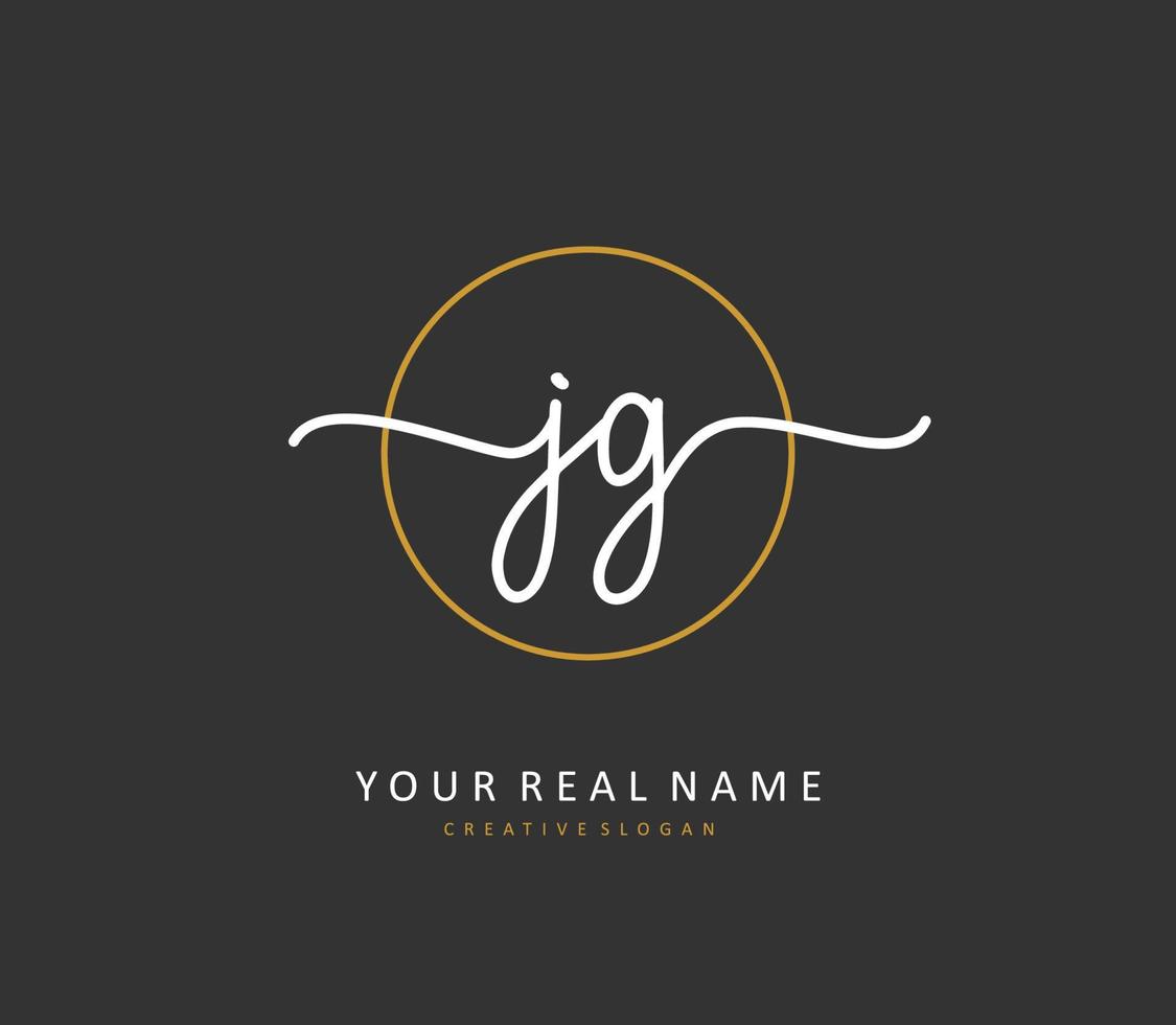 jg Initiale Brief Handschrift und Unterschrift Logo. ein Konzept Handschrift Initiale Logo mit Vorlage Element. vektor