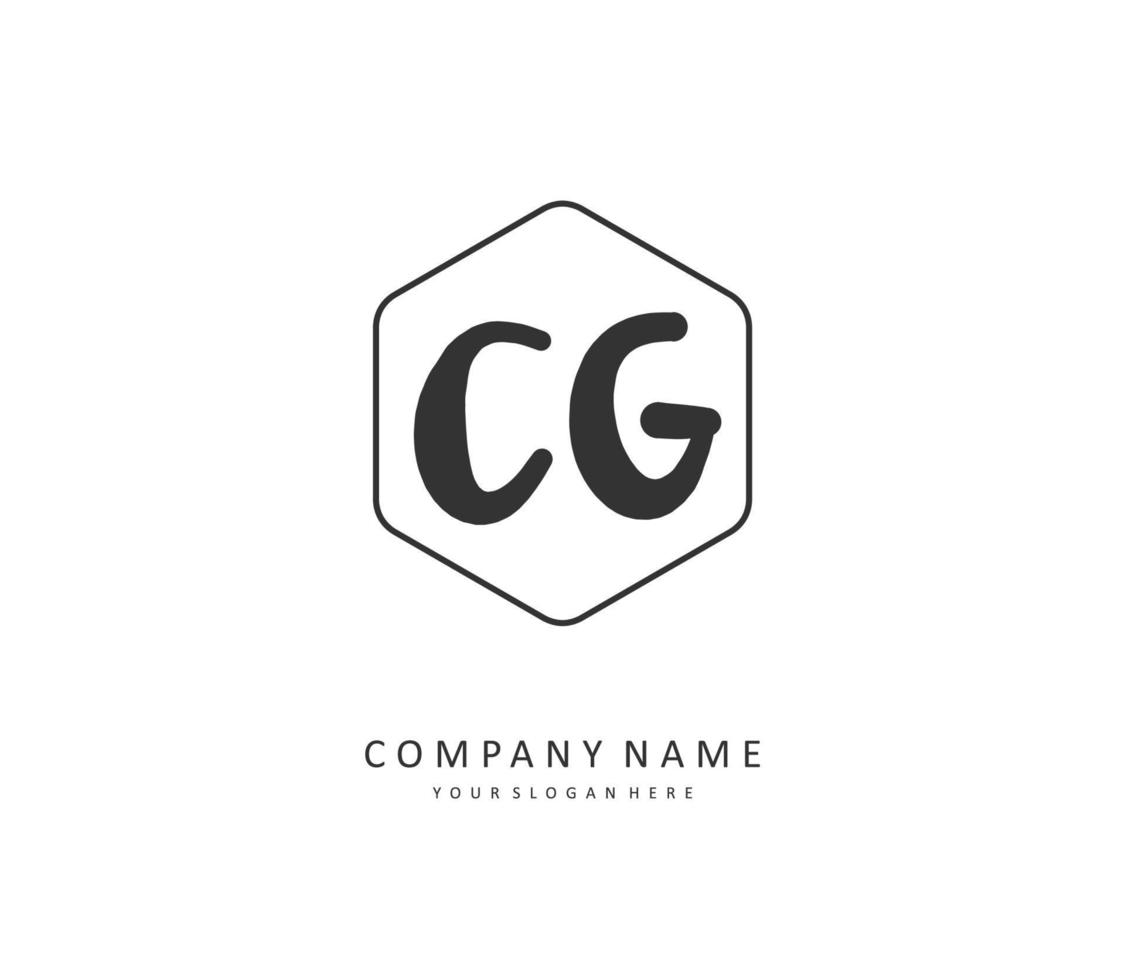 cg Initiale Brief Handschrift und Unterschrift Logo. ein Konzept Handschrift Initiale Logo mit Vorlage Element. vektor