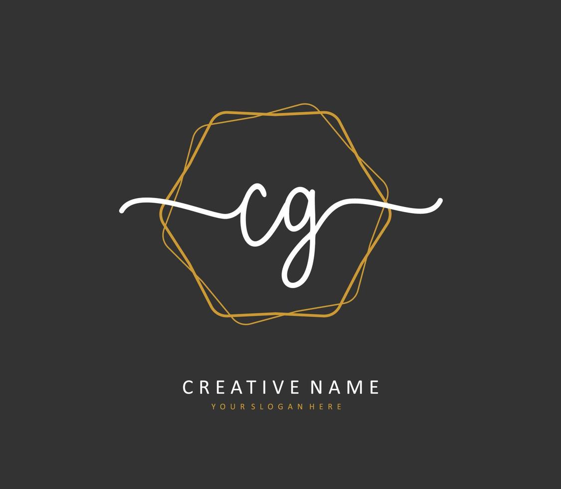 cg Initiale Brief Handschrift und Unterschrift Logo. ein Konzept Handschrift Initiale Logo mit Vorlage Element. vektor
