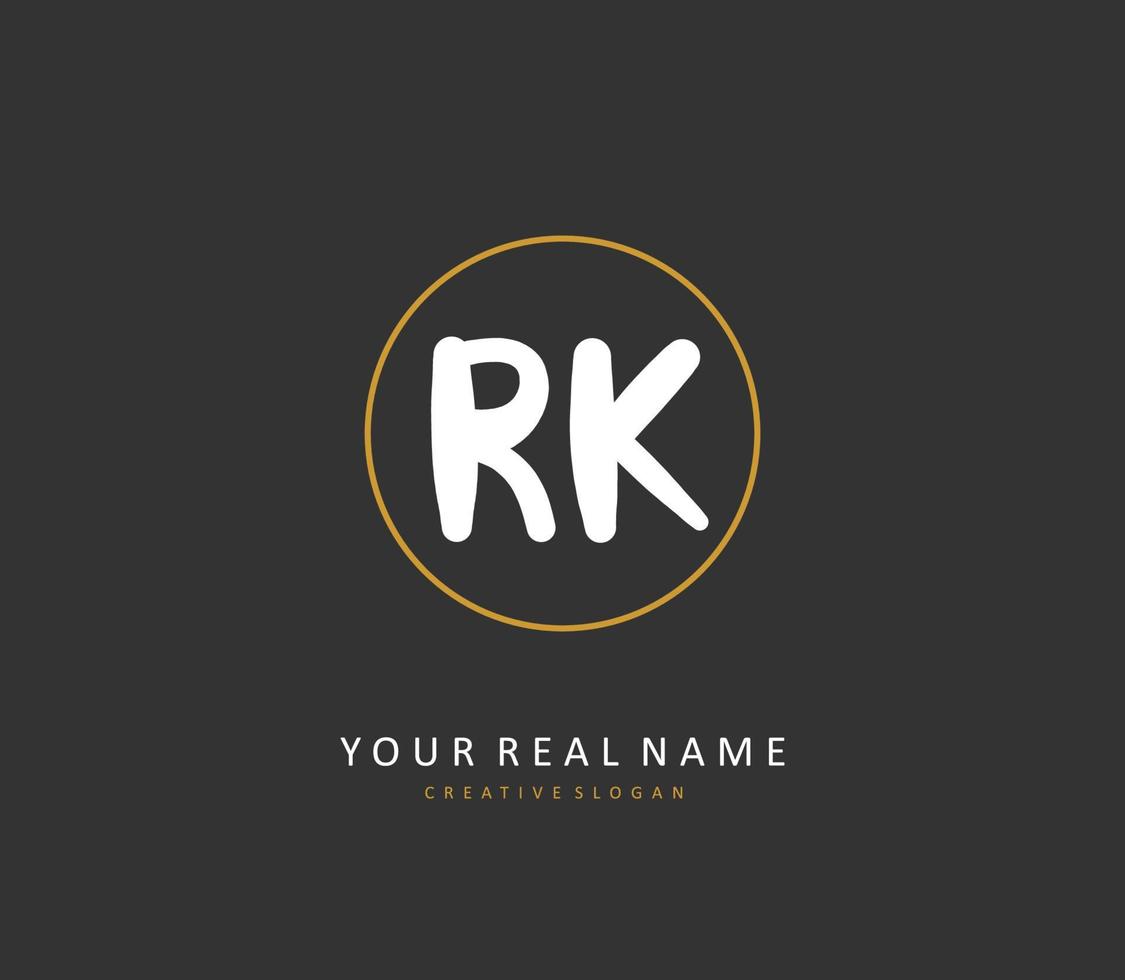 r k rk Initiale Brief Handschrift und Unterschrift Logo. ein Konzept Handschrift Initiale Logo mit Vorlage Element. vektor