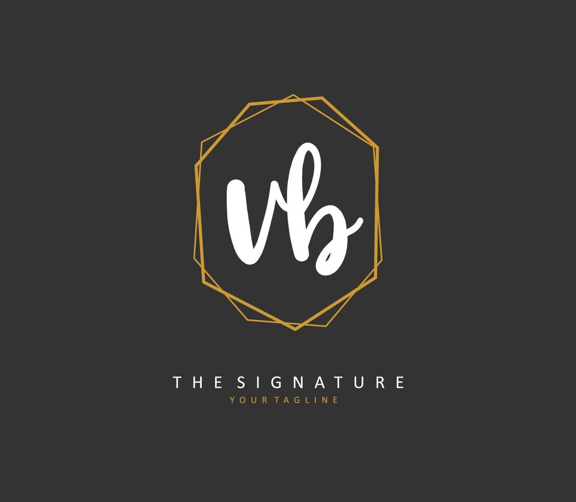 v b vb Initiale Brief Handschrift und Unterschrift Logo. ein Konzept Handschrift Initiale Logo mit Vorlage Element. vektor