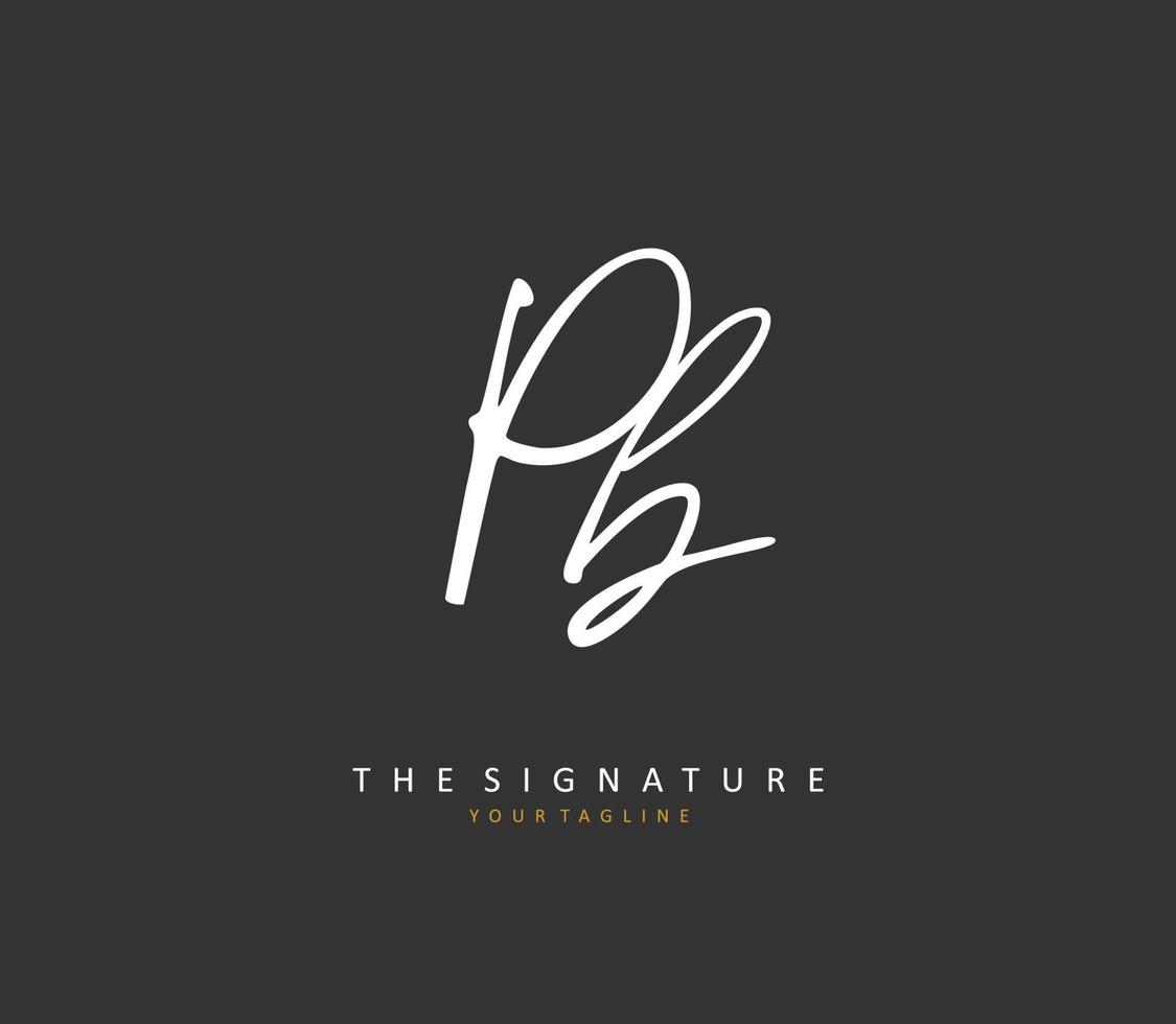 p b pb Initiale Brief Handschrift und Unterschrift Logo. ein Konzept Handschrift Initiale Logo mit Vorlage Element. vektor