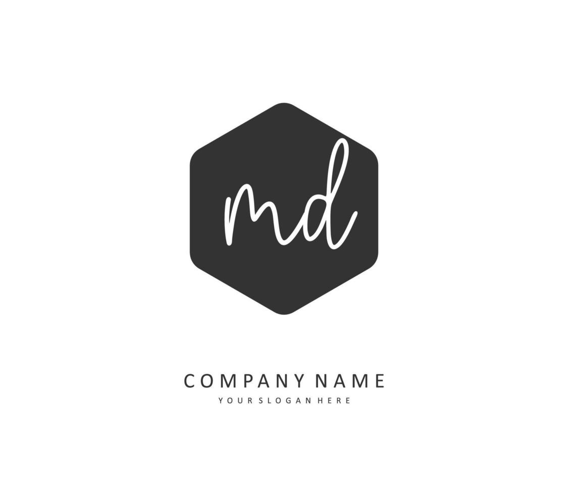 md Initiale Brief Handschrift und Unterschrift Logo. ein Konzept Handschrift Initiale Logo mit Vorlage Element. vektor