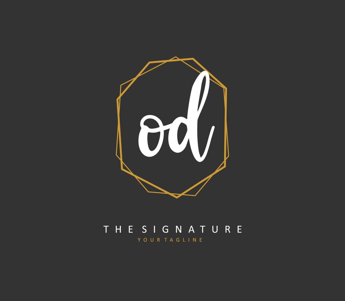 od Initiale Brief Handschrift und Unterschrift Logo. ein Konzept Handschrift Initiale Logo mit Vorlage Element. vektor