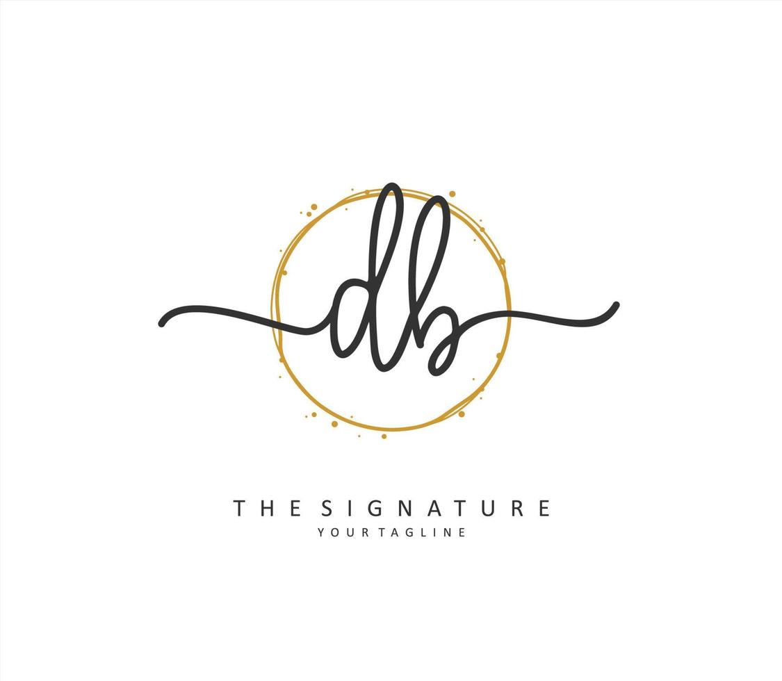 d b db Initiale Brief Handschrift und Unterschrift Logo. ein Konzept Handschrift Initiale Logo mit Vorlage Element. vektor