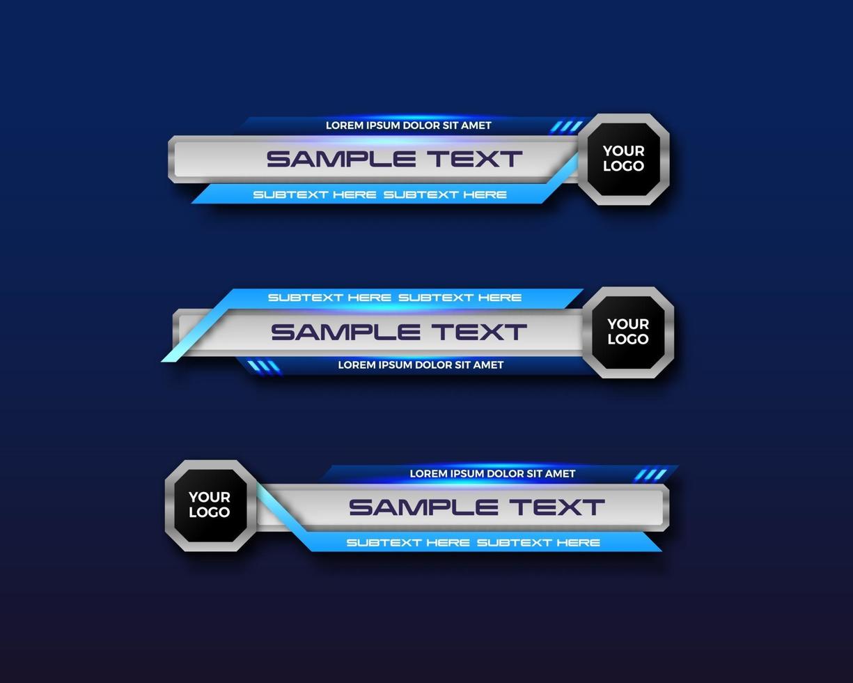 Modernes geometrisches Banner-Template-Design für das untere Drittel für Rundfunk, Live, Streaming, Video-Vorlage. Vektorillustration vektor