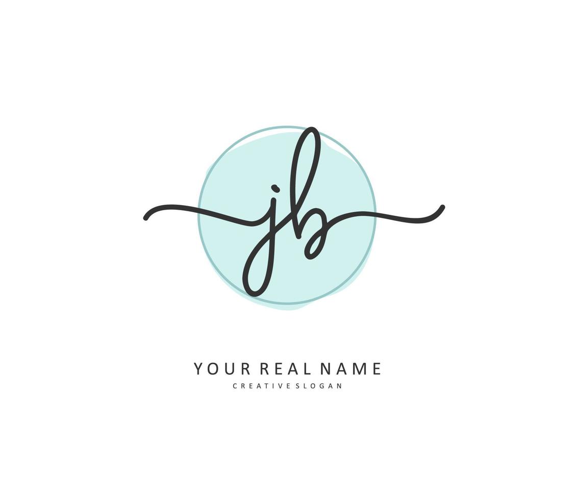 j b jb Initiale Brief Handschrift und Unterschrift Logo. ein Konzept Handschrift Initiale Logo mit Vorlage Element. vektor
