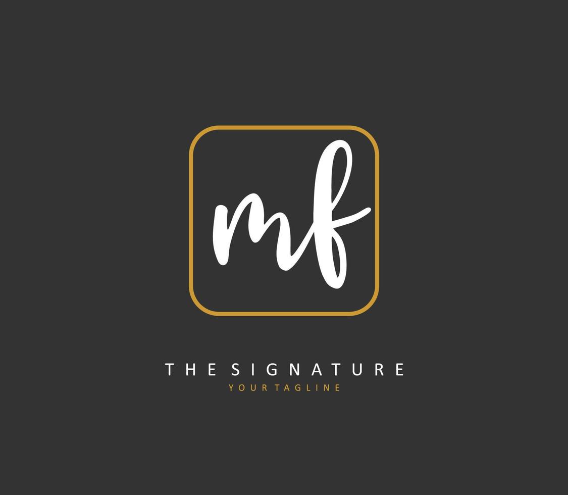 mf Initiale Brief Handschrift und Unterschrift Logo. ein Konzept Handschrift Initiale Logo mit Vorlage Element. vektor