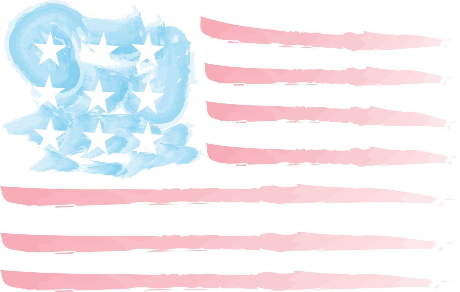 USA flagga vattenfärg vektor . mall för förenad stater av Amerika nationell Semester baner, hälsning kort, inbjudan, affisch, flygblad, etc. amerikan flagga vattenfärg
