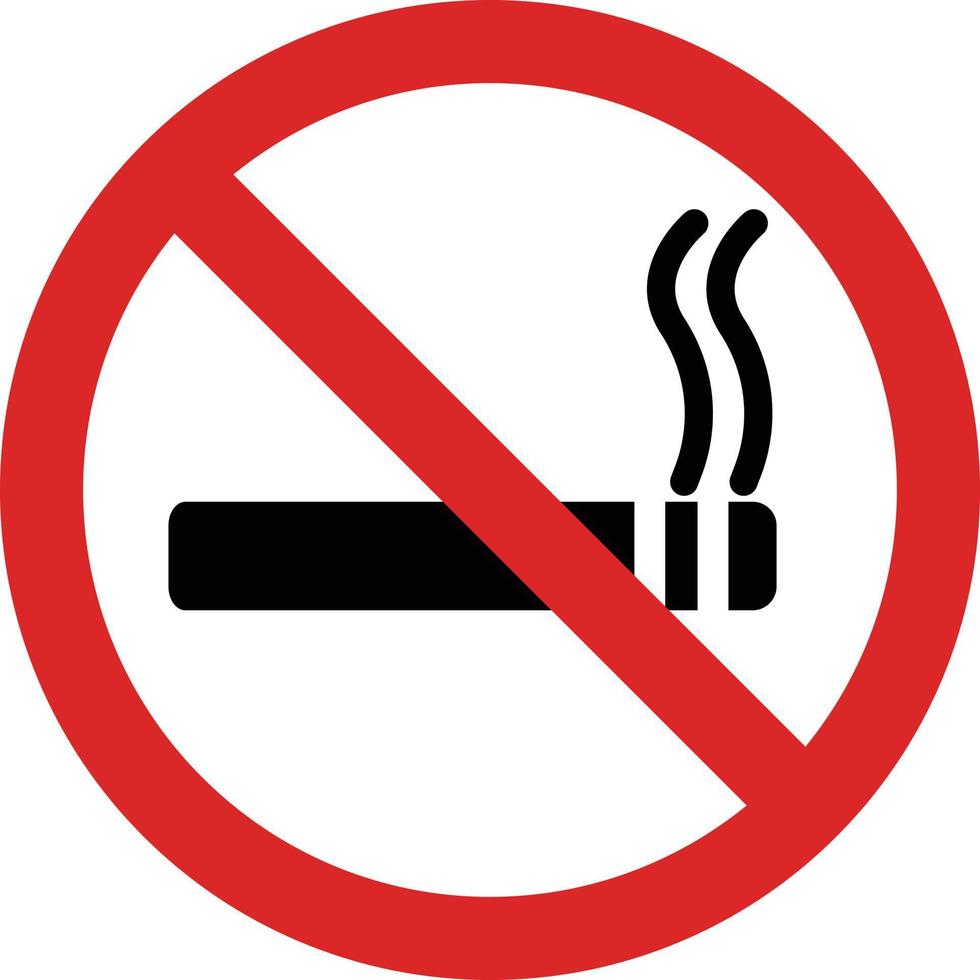 Nej rökning tecken . förbjuden tecken ikon isolerat på vit bakgrund vektor illustration