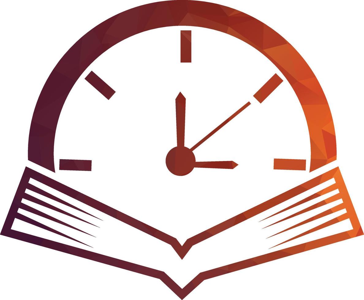 Buch Zeit Vektor Logo Vorlage. diese Design verwenden Uhr oder Uhr Symbol.