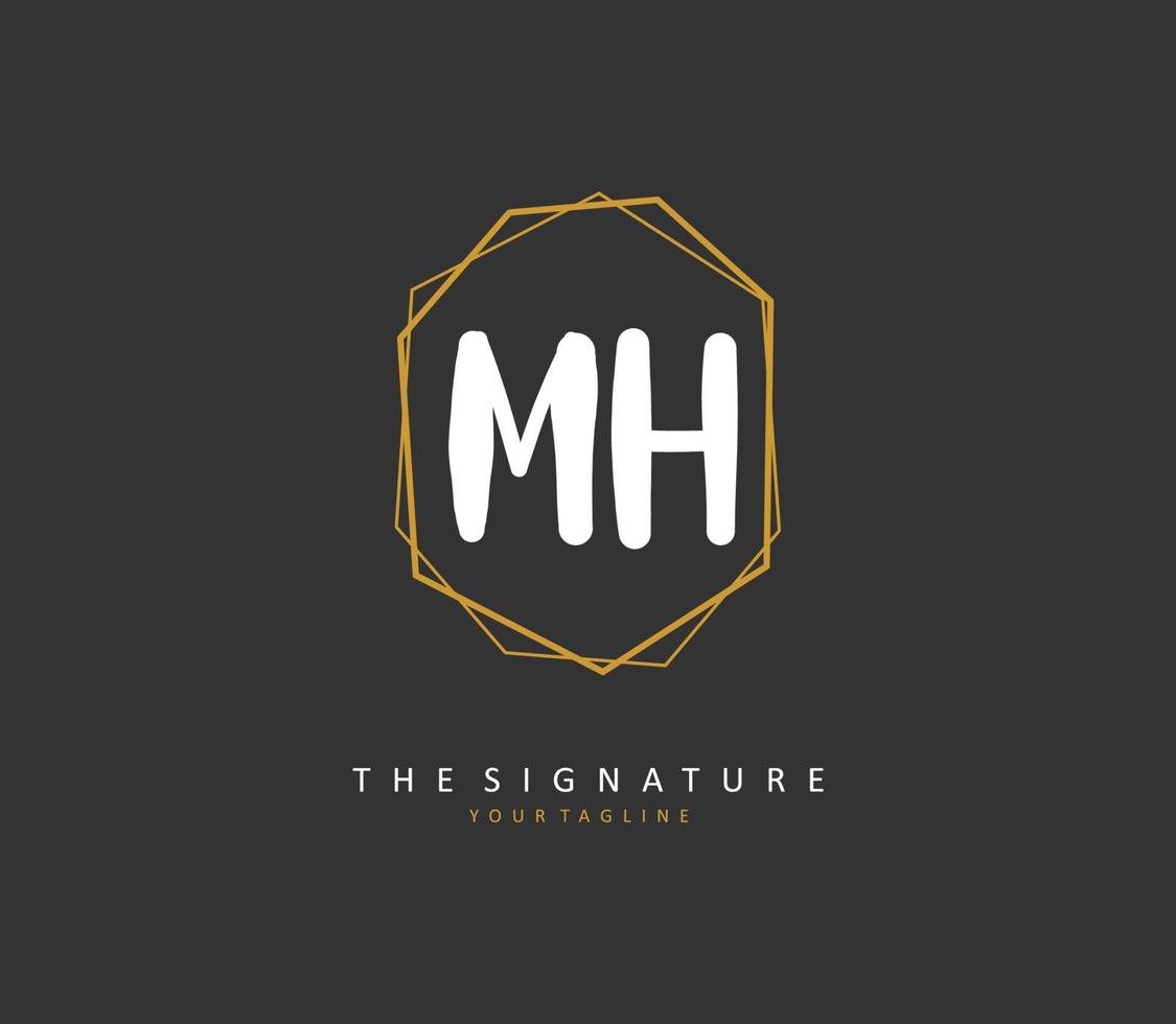 m h mh Initiale Brief Handschrift und Unterschrift Logo. ein Konzept Handschrift Initiale Logo mit Vorlage Element. vektor