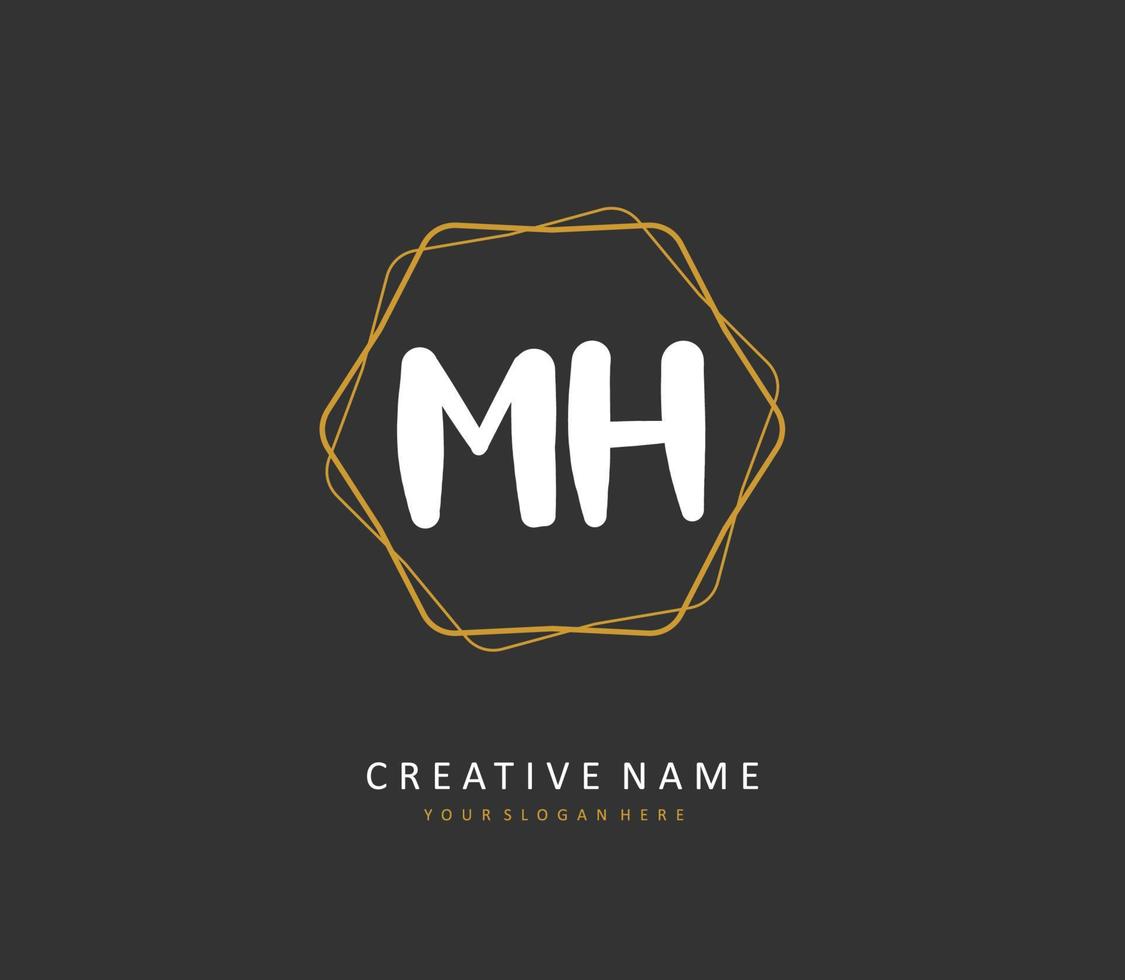 m h mh Initiale Brief Handschrift und Unterschrift Logo. ein Konzept Handschrift Initiale Logo mit Vorlage Element. vektor