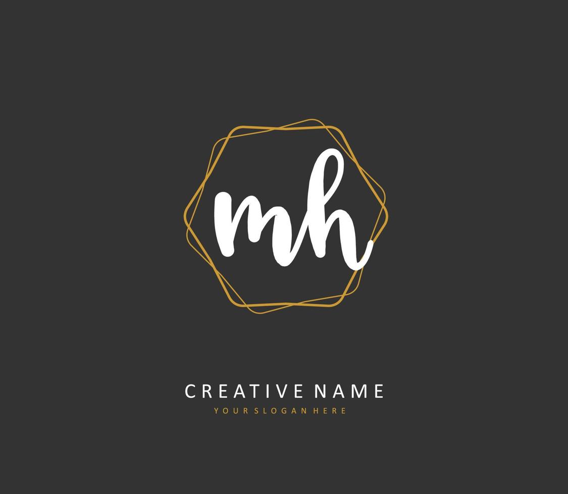 m h mh Initiale Brief Handschrift und Unterschrift Logo. ein Konzept Handschrift Initiale Logo mit Vorlage Element. vektor