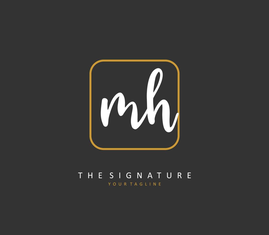 m h mh Initiale Brief Handschrift und Unterschrift Logo. ein Konzept Handschrift Initiale Logo mit Vorlage Element. vektor