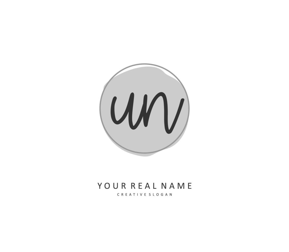 u n un Initiale Brief Handschrift und Unterschrift Logo. ein Konzept Handschrift Initiale Logo mit Vorlage Element. vektor