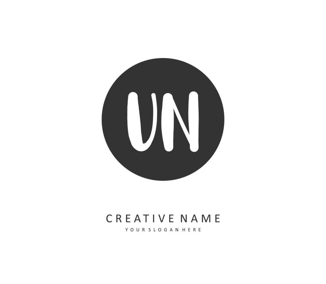 u n un Initiale Brief Handschrift und Unterschrift Logo. ein Konzept Handschrift Initiale Logo mit Vorlage Element. vektor