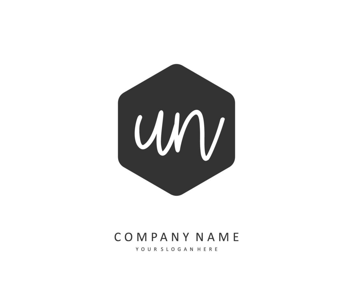 u n un Initiale Brief Handschrift und Unterschrift Logo. ein Konzept Handschrift Initiale Logo mit Vorlage Element. vektor